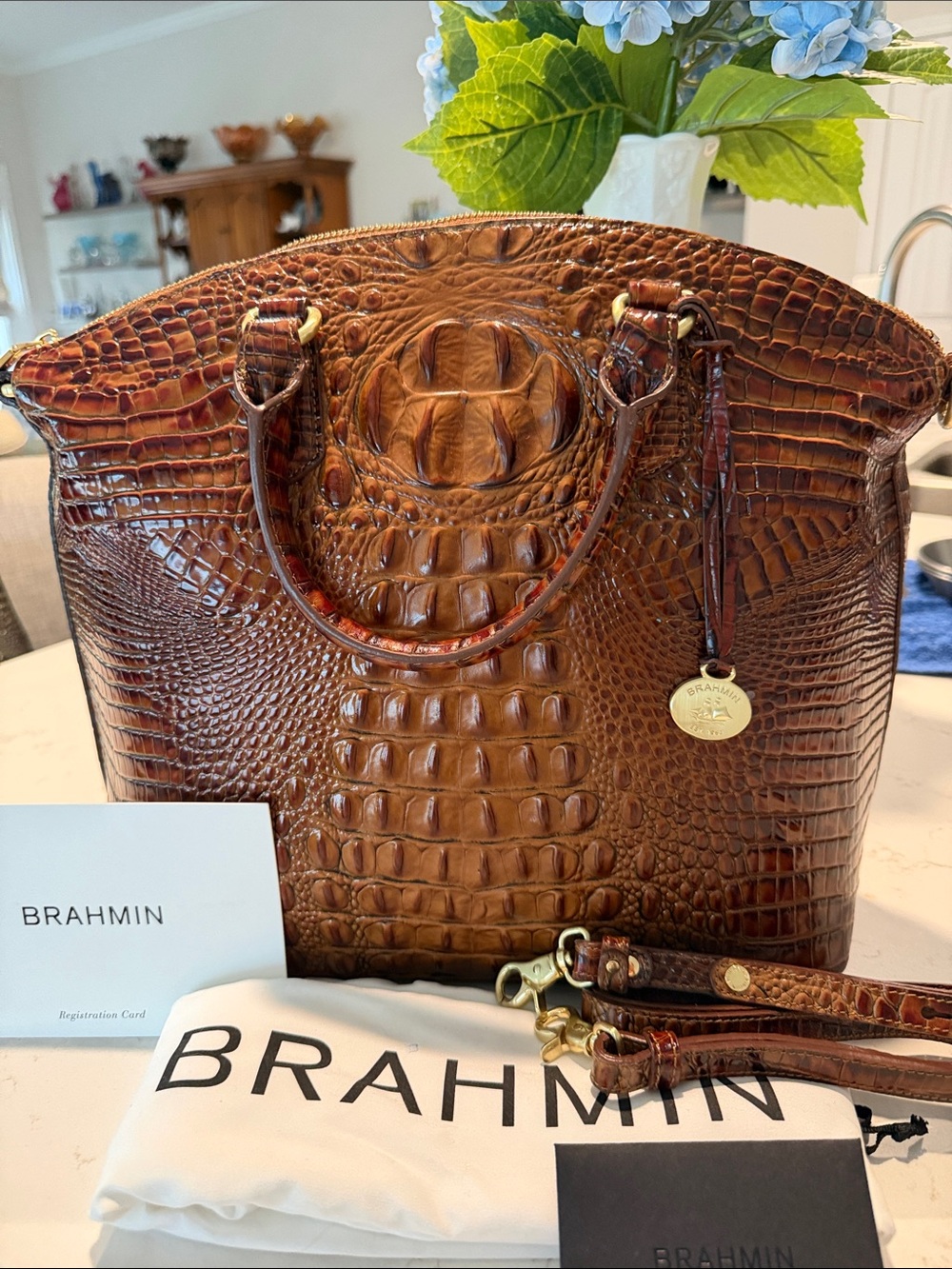 Brahmin Large Duxbury in Toasted Almond